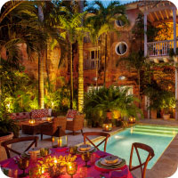 House of the Blue Balcony, Cartagena, Colombia